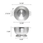 Thunder Group ALHDCO001, 8 Quart Heavy Duty Aluminum Colander, Commercial Pasta Strainer view 2