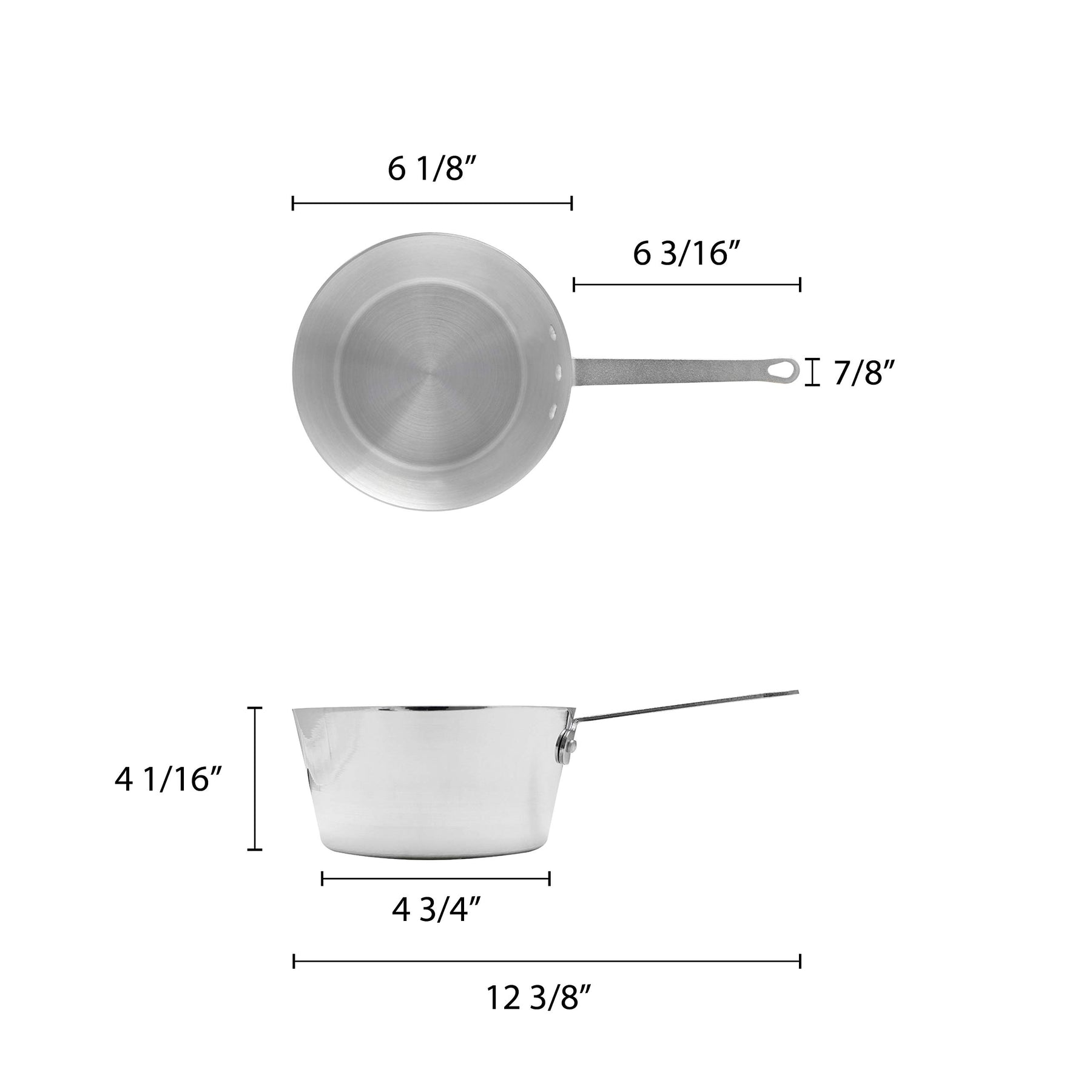 Thunder Group 1.50 quart Aluminum sauce pans mirror finish, comes in each view 2