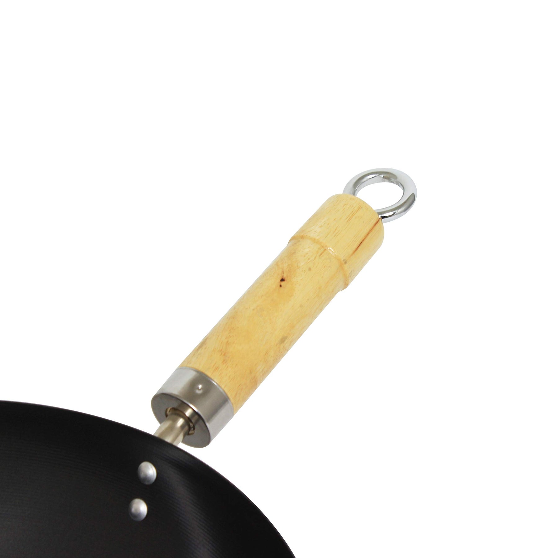 Thunder Group Non-Stick Carbon Steel Wok with Wood Handle, 14-Inch view 3
