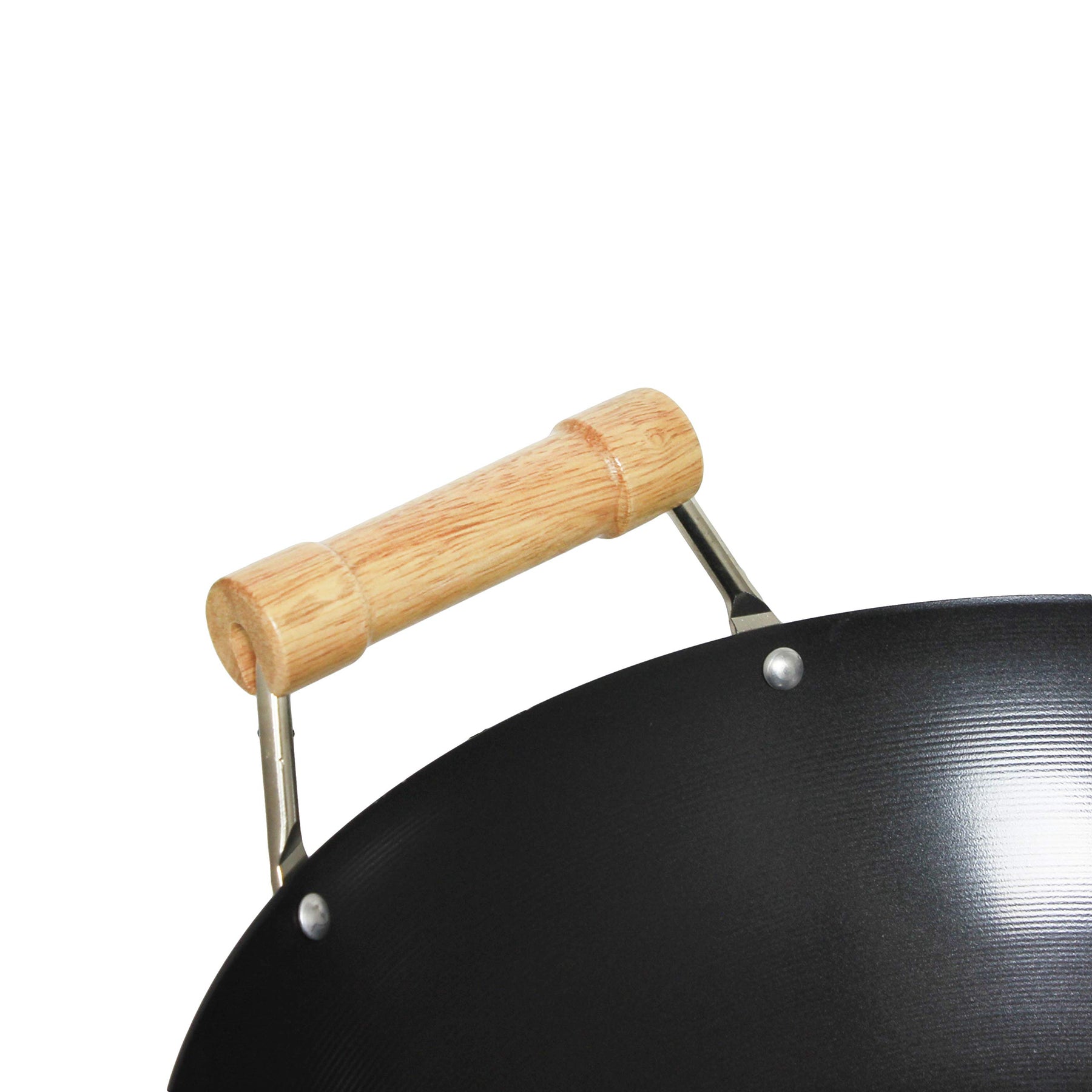 Thunder Group Non-Stick Carbon Steel Wok with Wood Handle, 14-Inch view 4