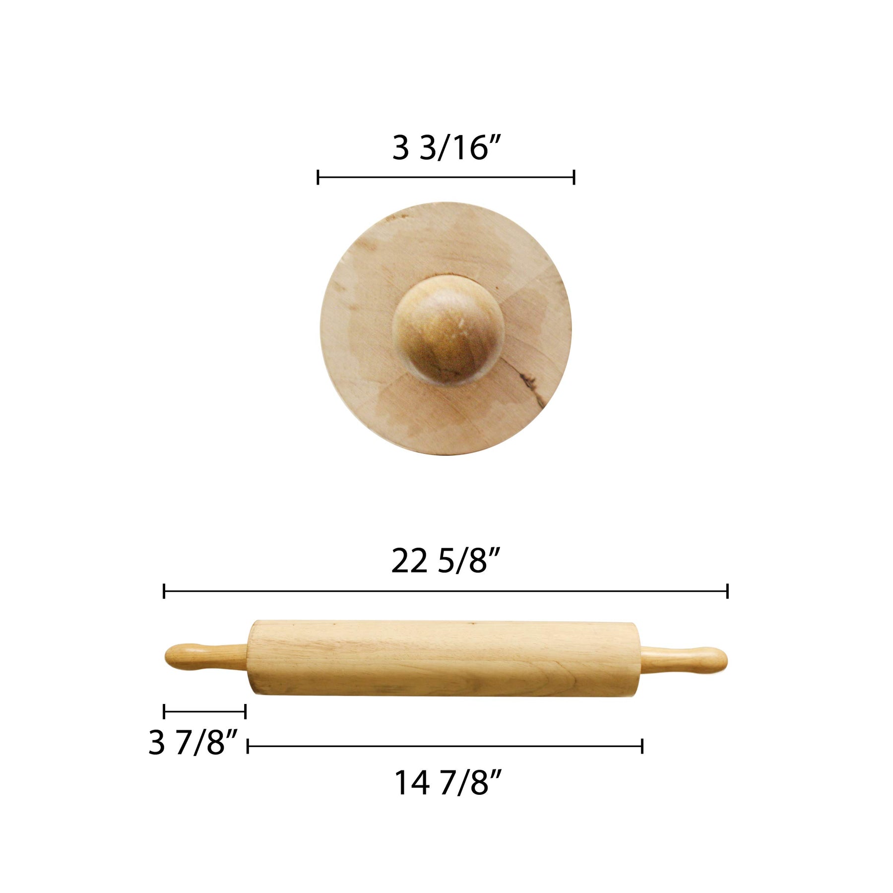 Thunder Group WDRNP015 Rolling Pin 15" 3-1/4" Dia. Barrel view 2