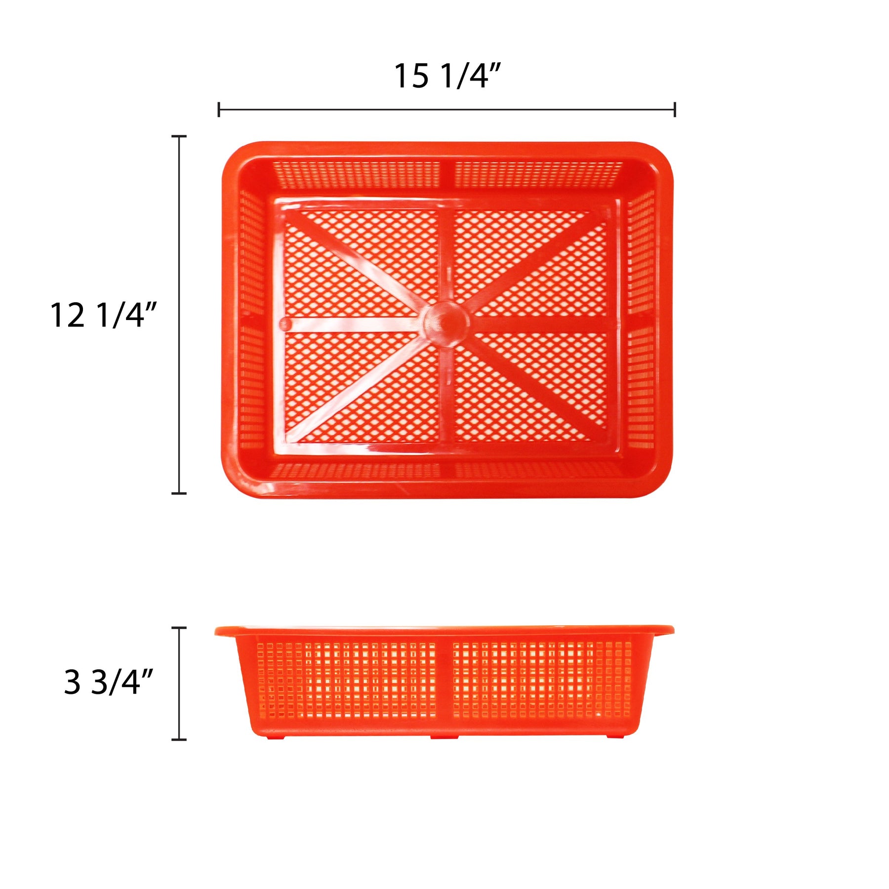 Thunder Group 15.25" x 12.25" plastic square colanders, comes in each view 2