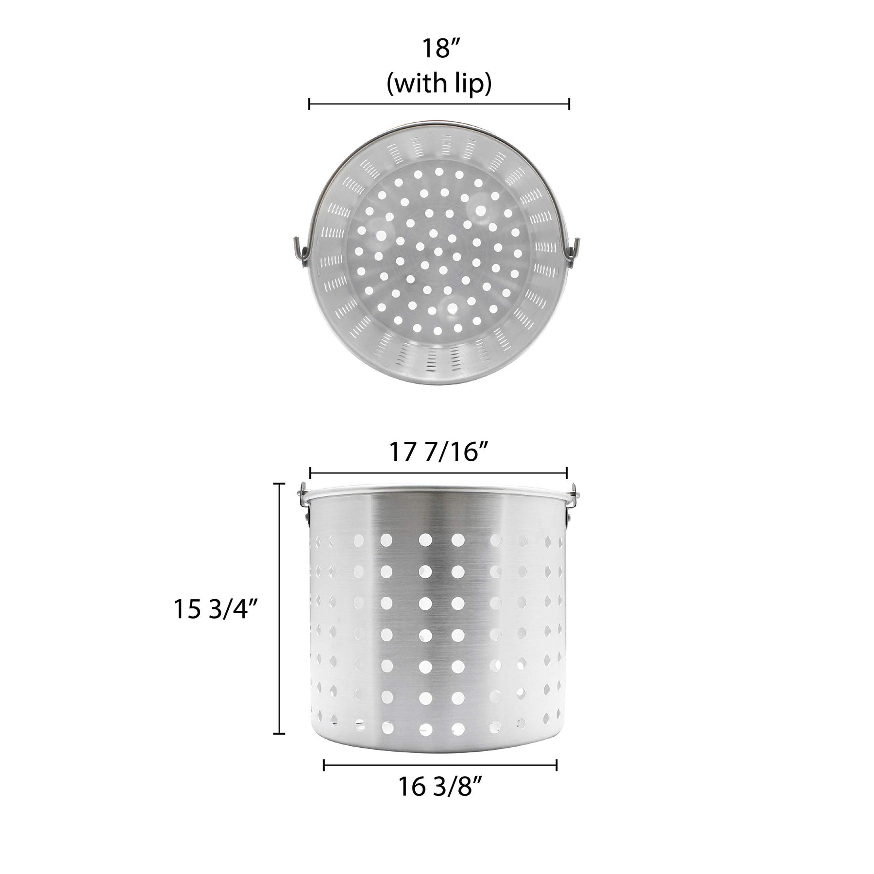 Thunder Group 100 quart Aluminum steamer basket for stock pot, comes in each view 2