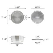 Thunder Group 12 Quart Aluminum Braiser with Lid view 2