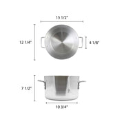 Thunder Group 14 quart Aluminum sauce pot mirror finish, comes in each view 2