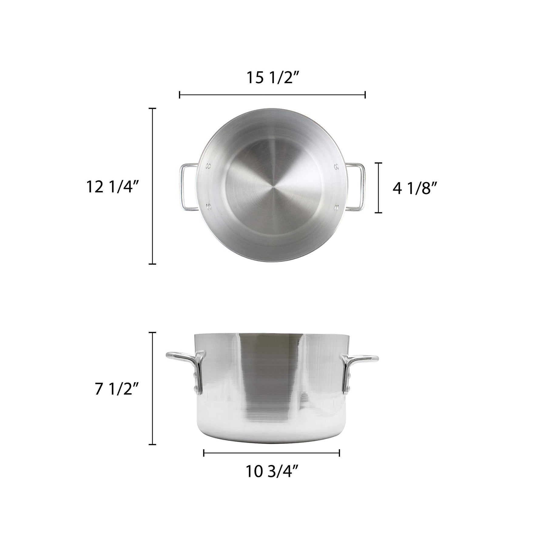 Thunder Group 14 quart Aluminum sauce pot mirror finish, comes in each view 2