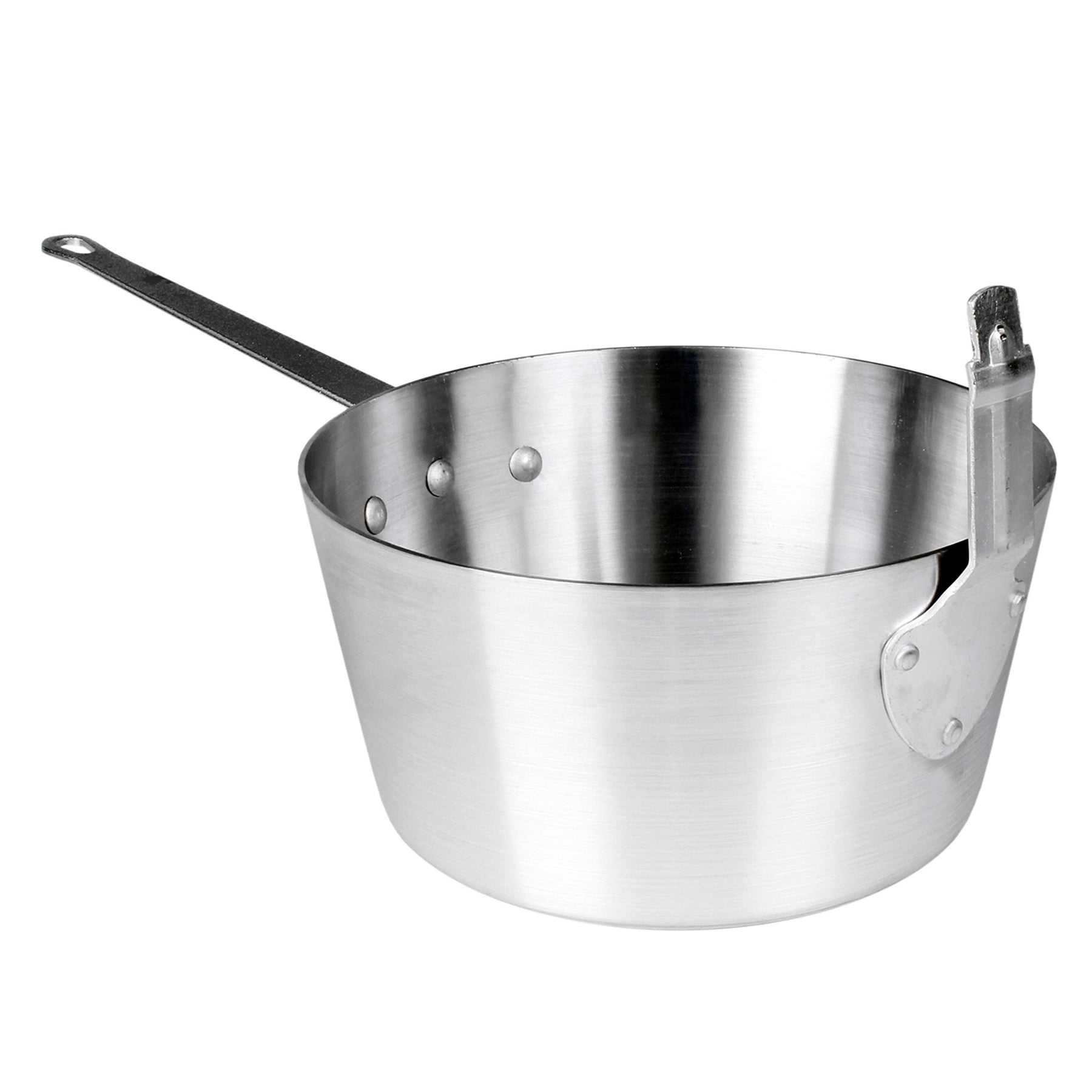 Thunder Group ALSF002 Fry Pot, 7 quart capacity, 3 mm thick, with stem catcher, leveled, fits basket SLFB002 (not included), aluminum, mirror-finish