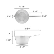 Thunder Group ALSF002 Fry Pot, 7 quart capacity, 3 mm thick, with stem catcher, leveled, fits basket SLFB002 (not included), aluminum, mirror-finish view 2