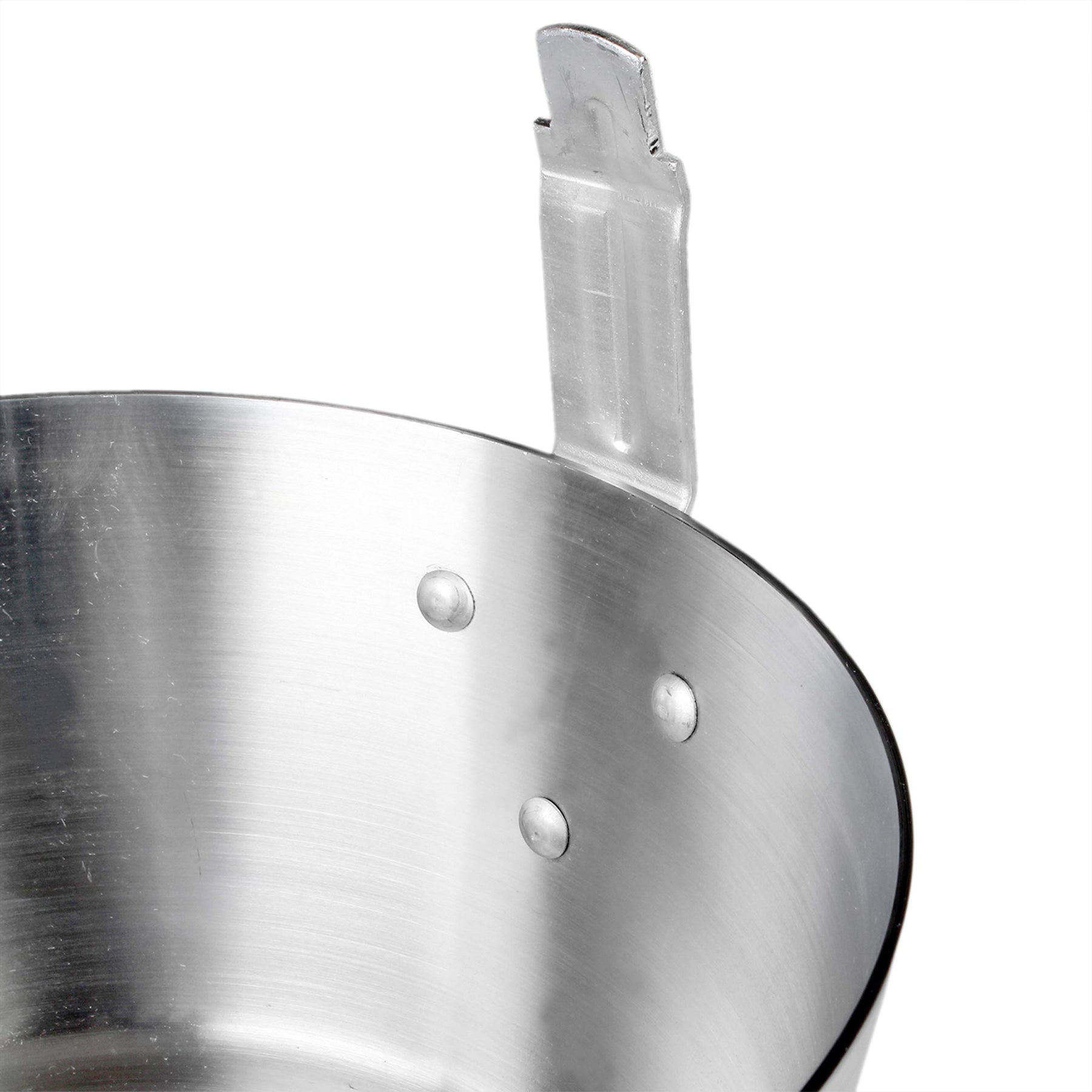 Thunder Group ALSF002 Fry Pot, 7 quart capacity, 3 mm thick, with stem catcher, leveled, fits basket SLFB002 (not included), aluminum, mirror-finish view 4