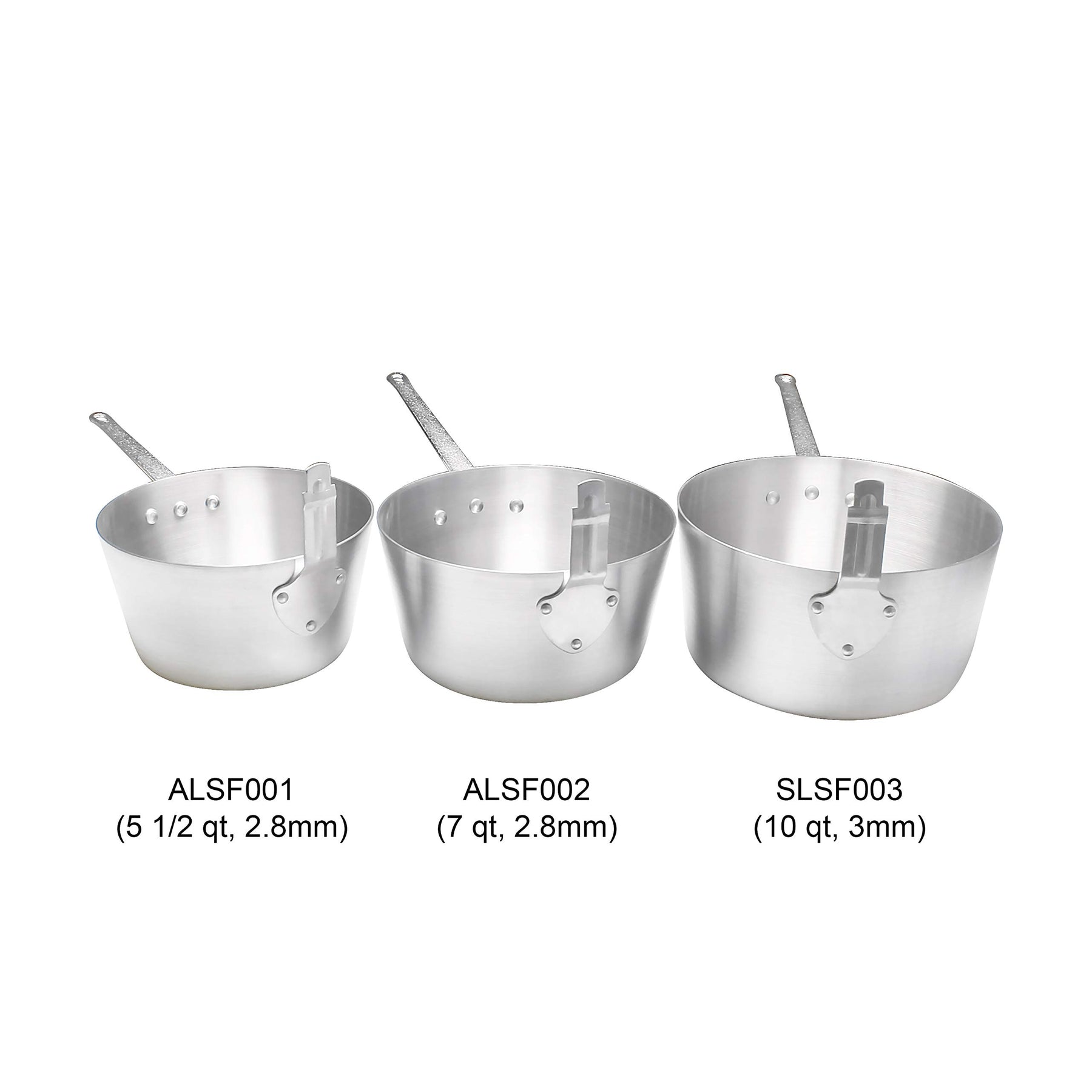 Thunder Group ALSF002 Fry Pot, 7 quart capacity, 3 mm thick, with stem catcher, leveled, fits basket SLFB002 (not included), aluminum, mirror-finish view 6