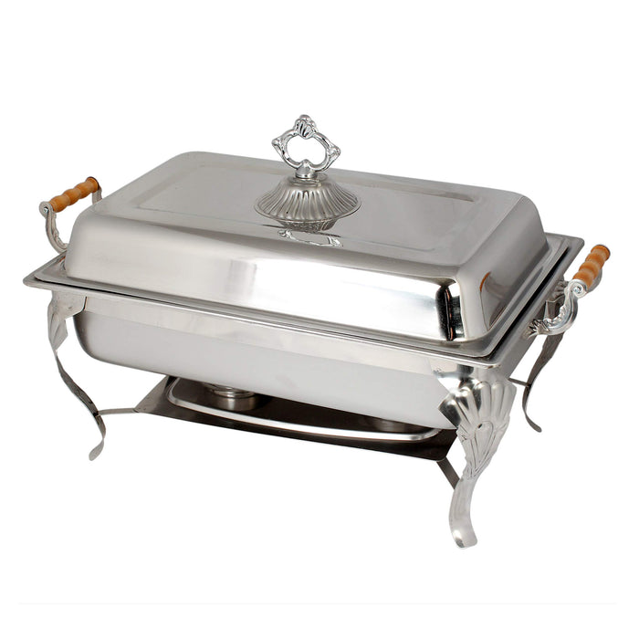 Thunder Group Capacity 8-Quart Chafer with Wood Handle, Full Size