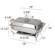 Thunder Group Capacity 8-Quart Chafer with Wood Handle, Full Size view 2