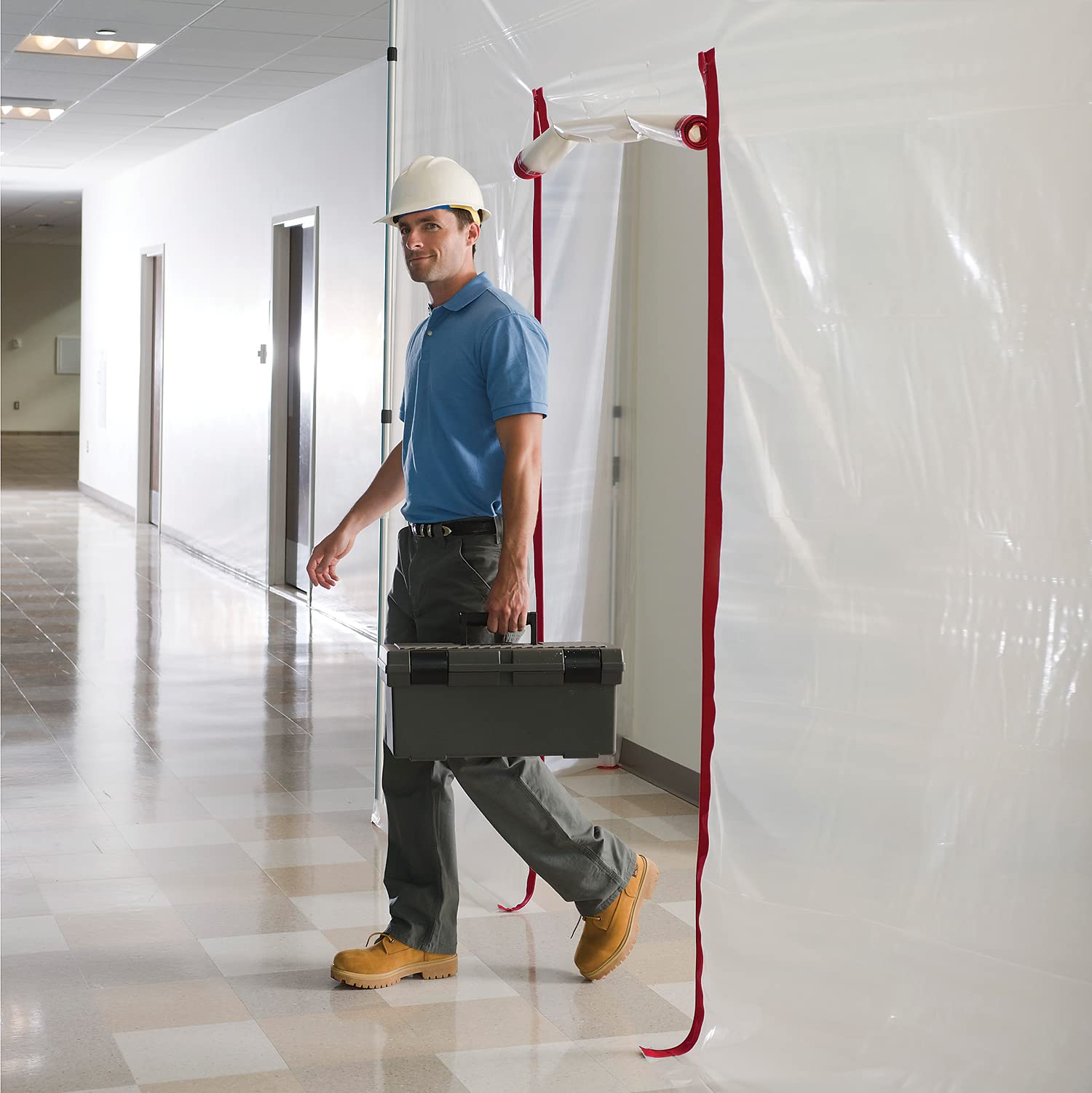 ZipWall Heavy-Duty Zipper for Dust Barriers, 2-Pack, HDAZ2, 2 Pack, Red view 4