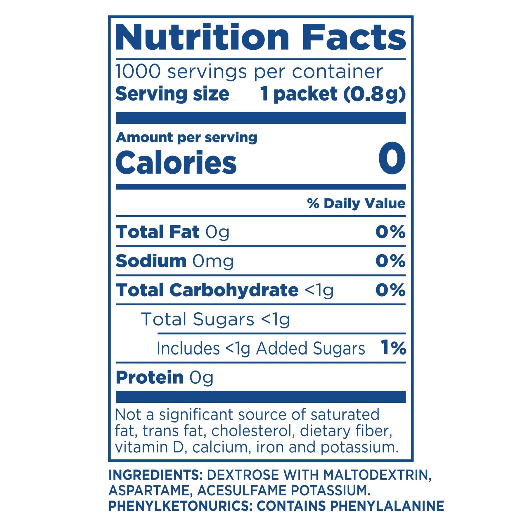 EQUAL 0 Calorie Sweetener, Aspartame and Acesulfame-K Sweetener Packets, Zero Calorie Sugar Alternative, Erythritol Free, 2000 Ct (Pack of 1) view 5
