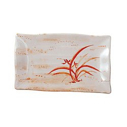 Thunder Group Wave Sashimi Tempura Plate - Gold Orchid Collection 13-1/2 x 9-1/4 (12 per Case) [2414GD]