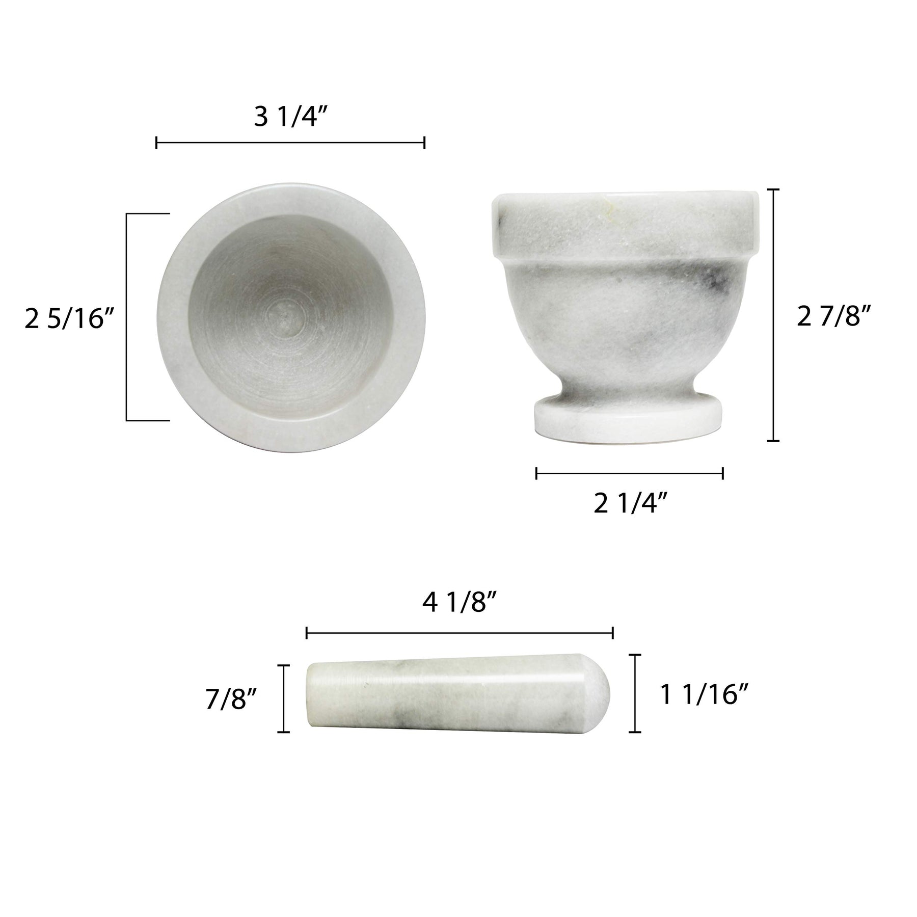 Thunder Group Marble Grinder, 3-Inch, White view 2