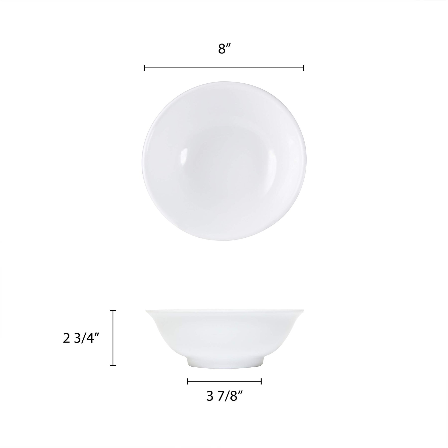 Thunder Group Nustone white melamine dinnerware collection 8 inch - 36 oz rimless bowl, comes in dozen view 2