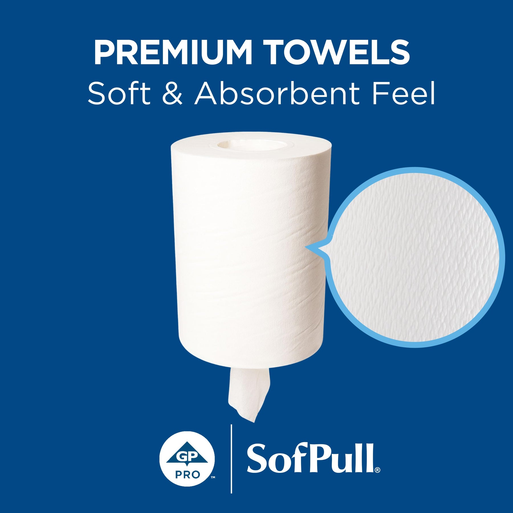 Georgia-Pacific SofPull Junior Centerpull Premium Paper Towels, Commercial Bulk Dispenser Refills, 225 Sheets Per Roll, 8 Rolls Per Case, White, 28125 view 2