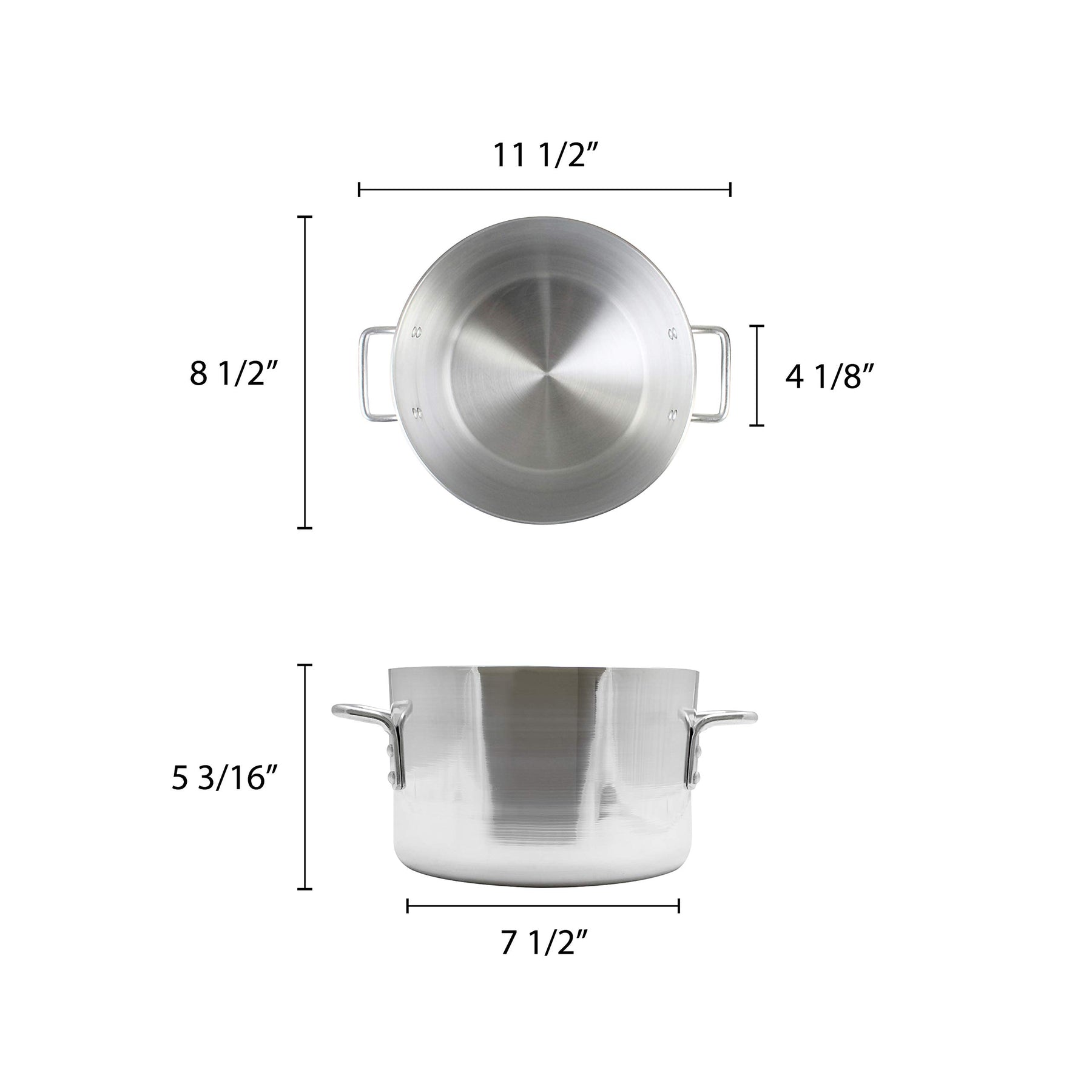 Thunder Group 5 quart Aluminum sauce pot mirror finish, comes in each view 2