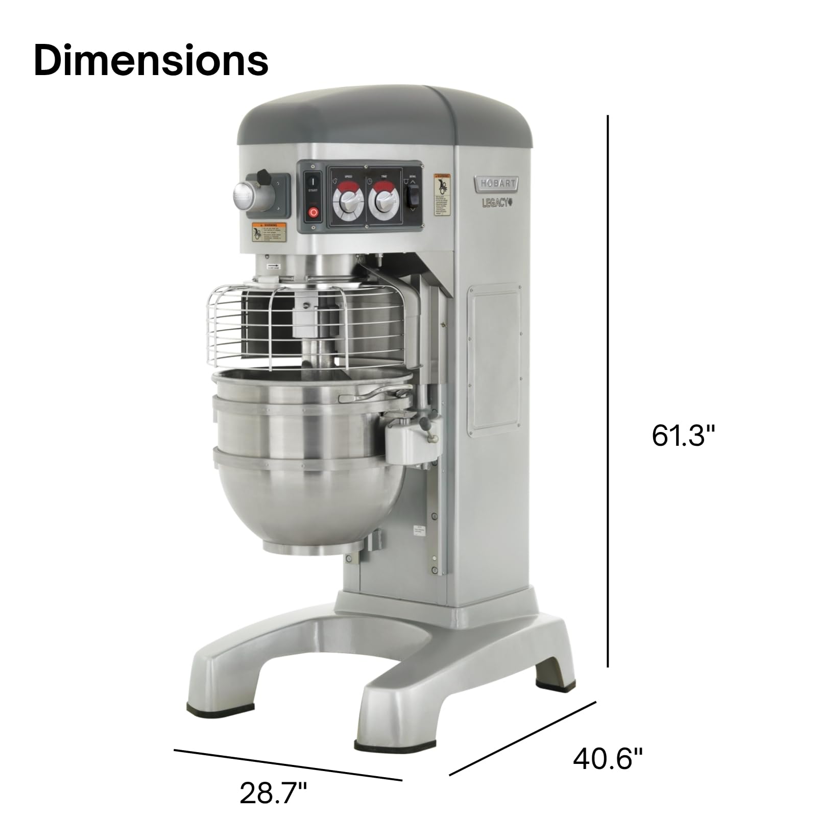 Hobart HL662-1STD Legacy Pizza Planetary Floor Mixer view 2