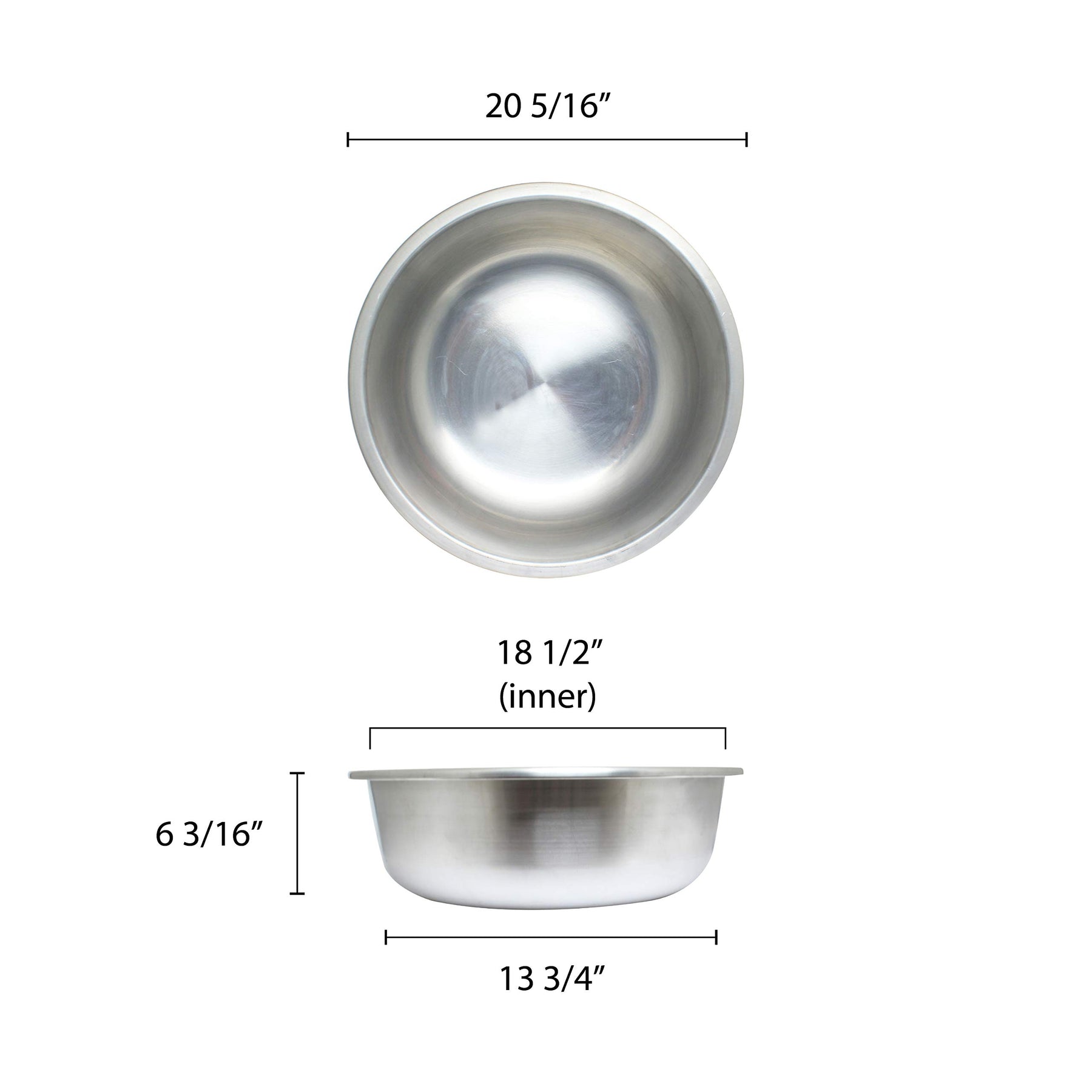 Thunder Group Aluminum Basin, 20-Inch Diameter by 6-Inch Height, Silver view 2