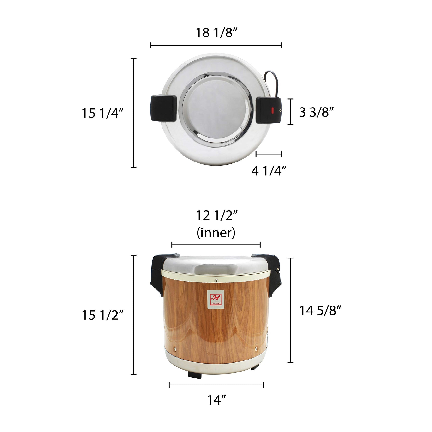 Thunder Group SEJ21000 Wood Grain 50-Cup (Uncooked) 100-Cup (Cooked) Rice Warmer view 2
