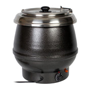Thunder Group SEJ30000TW Soup Warmer, 10 Quart, hinged lid, Adjustable Temp Control, Stainless Steel Interior and Collar, Aluminum Body, epoxy Coated, Black, 600 watt, 110-120