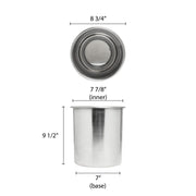 Thunder Group SLBM006 Bain Marie Pot 8-1/4 Quart Polished Exterior and Satin Interior view 2