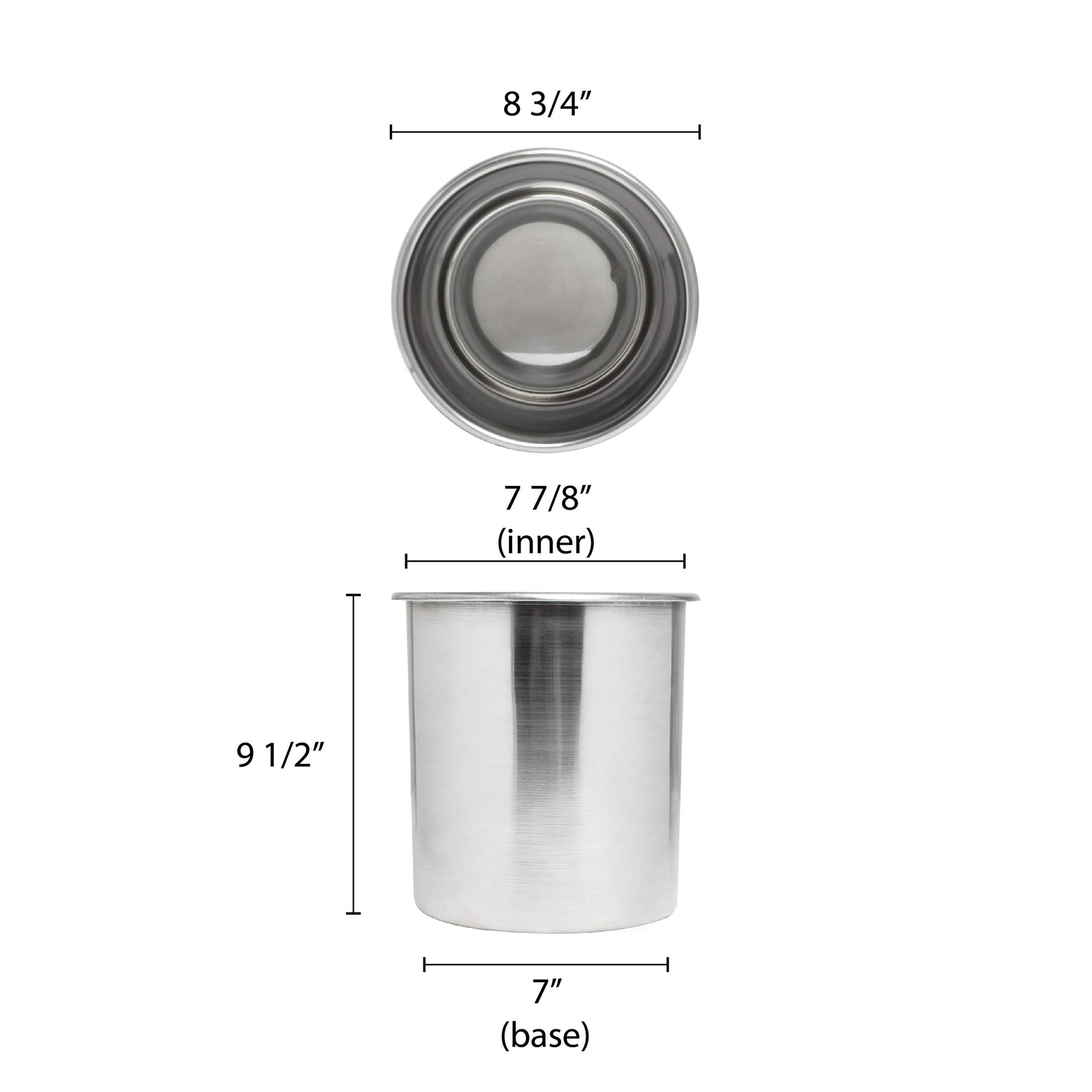 Thunder Group SLBM006 Bain Marie Pot 8-1/4 Quart Polished Exterior and Satin Interior view 2