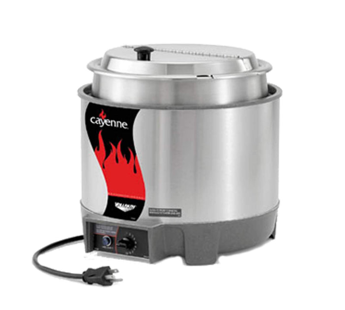 Vollrath 72009 Cayenne 11-Quart Countertop Soup Warmer with Inset and Hinged Cover, Stainless Steel Heat ‘N Serve Rethermalizer, Thermostatic Control, Low-Water Light, Nonstick Element