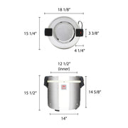Excellante SEJ22000 Commercial Stainless-Steel 50-Cup Rice Warmer view 2