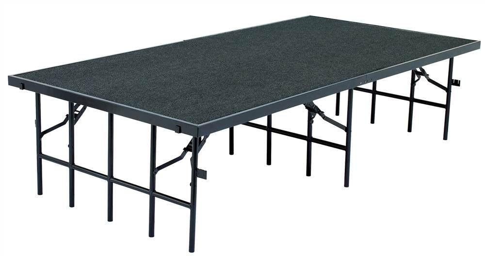 Portable Stage with Carpet in Black (96 in. W x 48 in. D x 24 in. H)