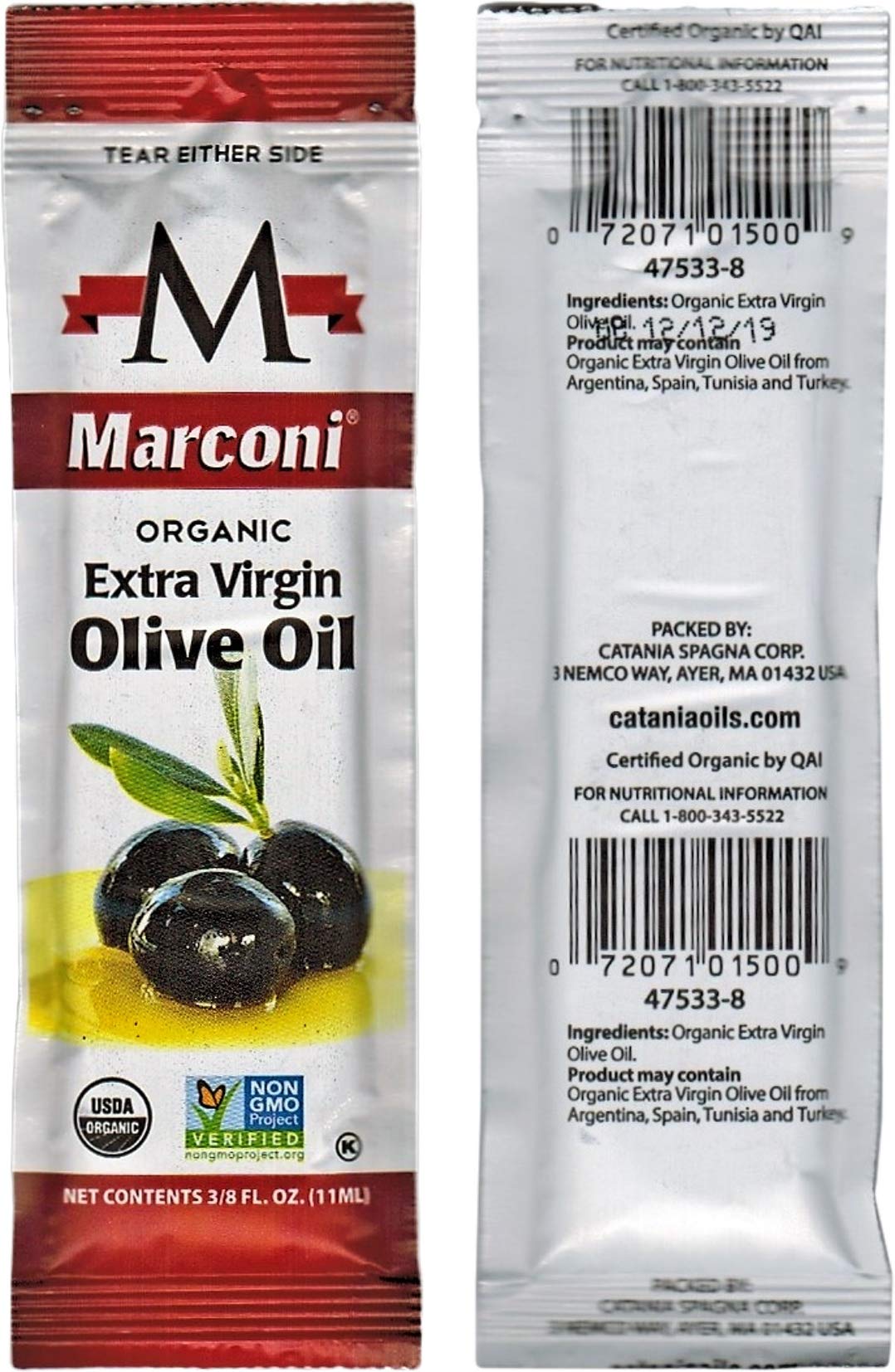 Marconi Organic Extra Virgin Olive Oil - 0.38 Fl Oz (Pack of 100) view 3