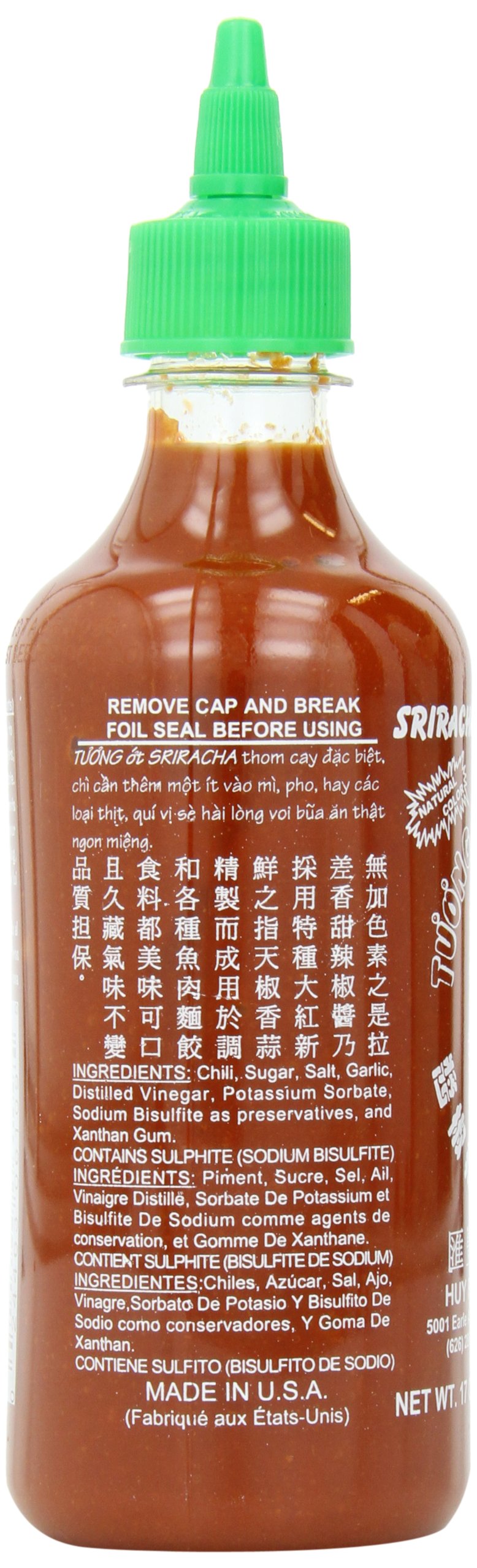 Huy Fong Sriracha Chili Sauce, 17-Ounce Bottles (Pack of 12) view 2