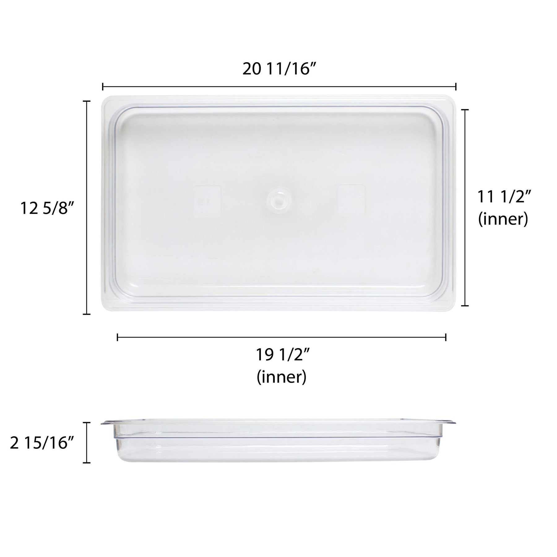 Thunder Group Full size 2.5 inch deep polycarbonate food pan, comes in each view 3