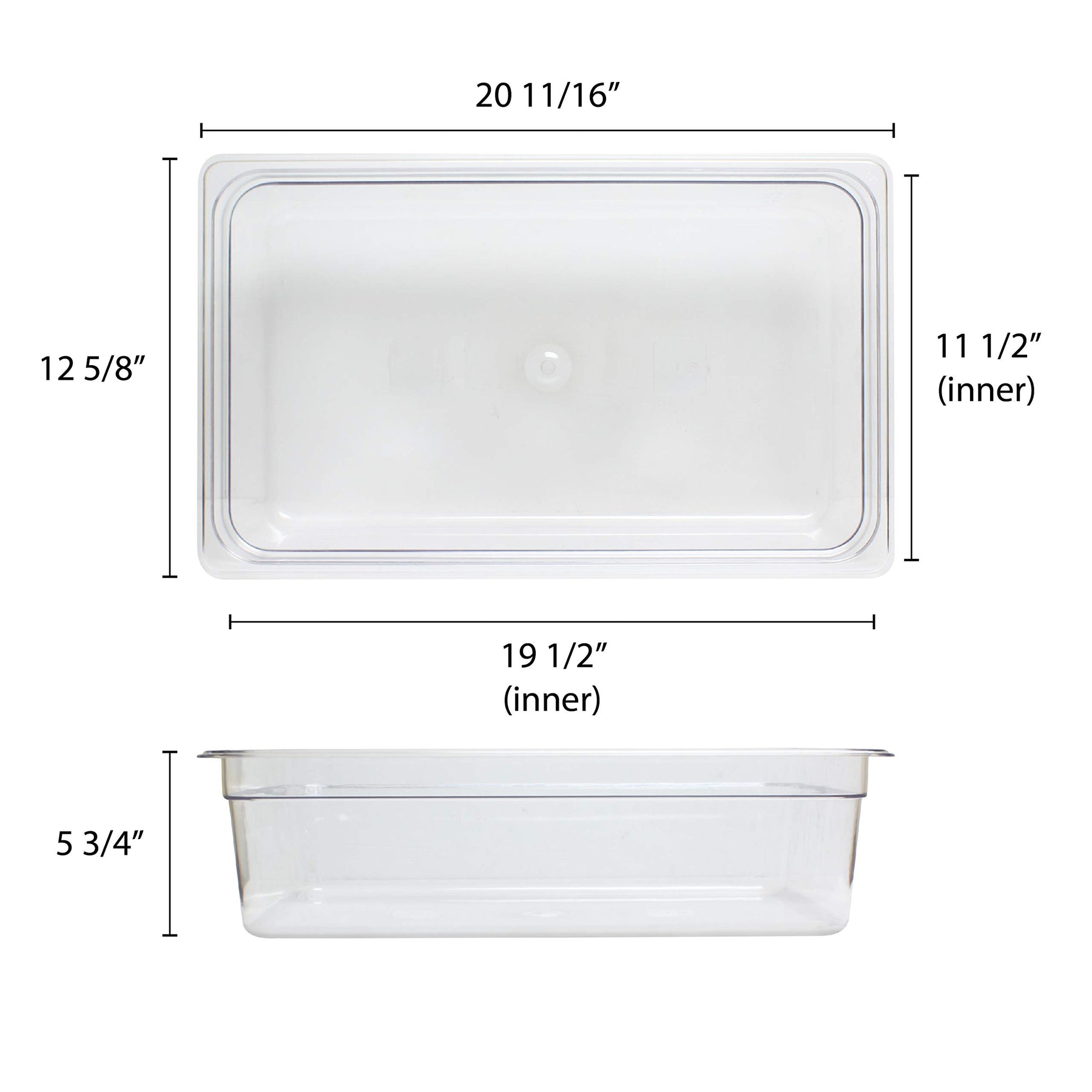 Thunder Group Full size 6 inch deep polycarbonate food pan, comes in each view 3