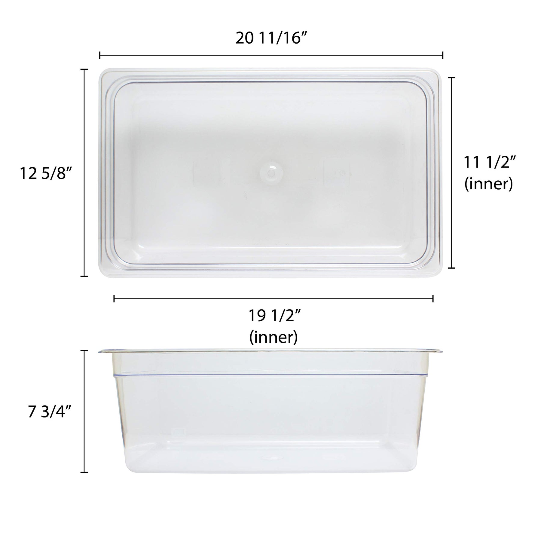 Thunder Group Full size 8 inch deep polycarbonate food pan, comes in each view 3
