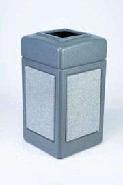 Commercial Zone 42 Gallon StoneTec Panel with Open-Top Lid Color: Gray with Ashtone