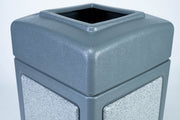 Commercial Zone 42 Gallon StoneTec Panel with Open-Top Lid Color: Gray with Ashtone view 2