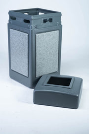 Commercial Zone 42 Gallon StoneTec Panel with Open-Top Lid Color: Gray with Ashtone view 3
