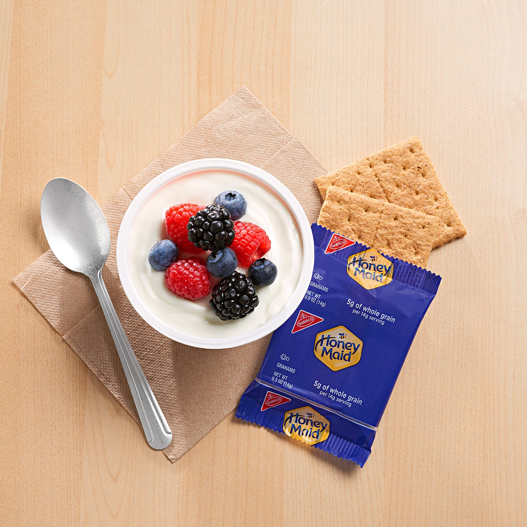 Honey Maid Graham Crackers, Bulk Lunch Snacks, 200 - .5 oz Snack Packs view 5