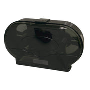 Thunder Group PLRPD396 Jumbo Twin Tissue Dispenser, 19" x 5" x 12-1/4", Full-Swing Replaceable Cover, Key-Lock, Holds up to (2) 9" Dia. Rolls, Plastic, tranparent