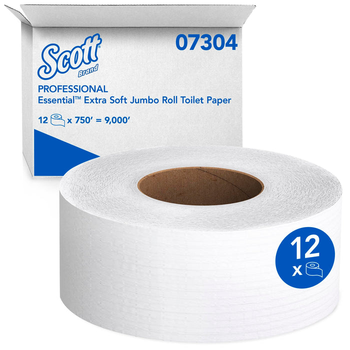 Scott Professional Jumbo Roll Toilet Paper, Bulk, 12 Rolls x 750' (07304)