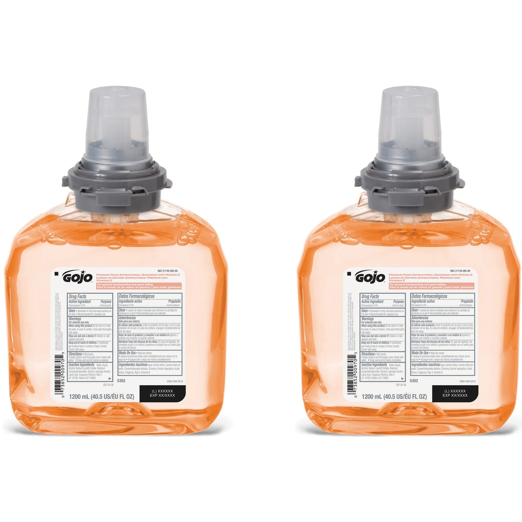 GOJO TFX Antibacterial Foam Soap Refill, Fruit Scent, 2c tx 1200 mL-5362-02 view 6