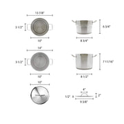 Thunder Group 8 quart 18/8 stainless steel double boiler (3 pcs set), comes in each view 2