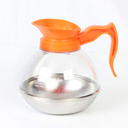 Thunder Group PLCD064D Coffee Decanter, 64 oz. Capacity, Durable Plastic Handle/top, Decaf, Break-Resistant, Polycarbonate Body, Stainless Steel Base, Orange