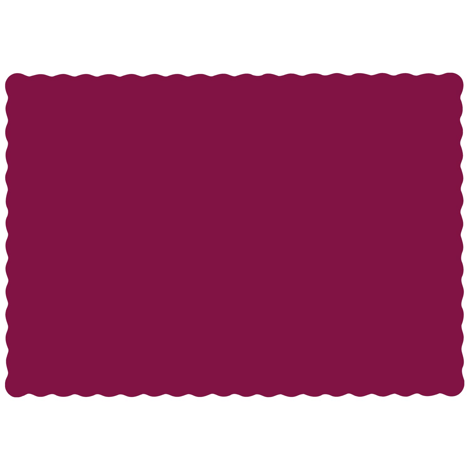 Hoffmaster 310524 Paper Placemat, 13-1/2" Length x 9-1/2" Width, Scalloped Edge, Burgundy (Case of 1000)