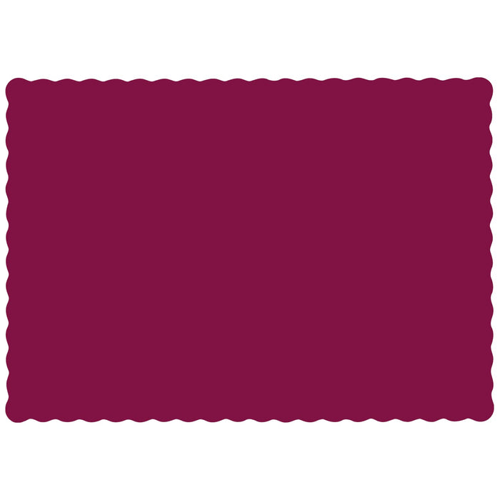 Hoffmaster 310524 Paper Placemat, 13-1/2" Length x 9-1/2" Width, Scalloped Edge, Burgundy (Case of 1000)