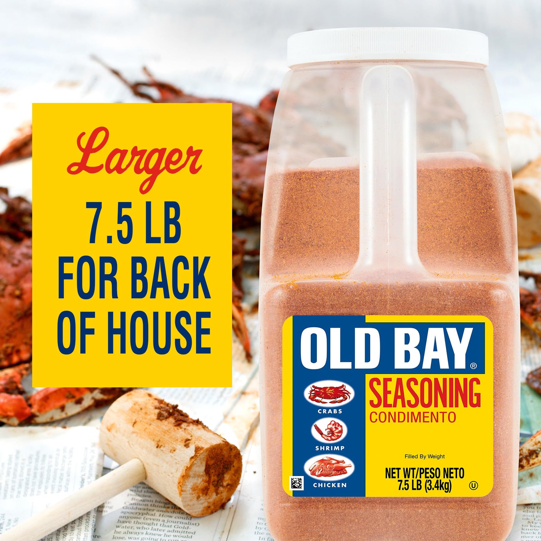 OLD BAY Seasoning, 7.5 lb - One 7.5 Pound Container of OLD BAY All-Purpose Seafood Seasoning, Perfect for Crabs, Shrimp, Chicken, Chowder, Pizza, Fries and More view 9