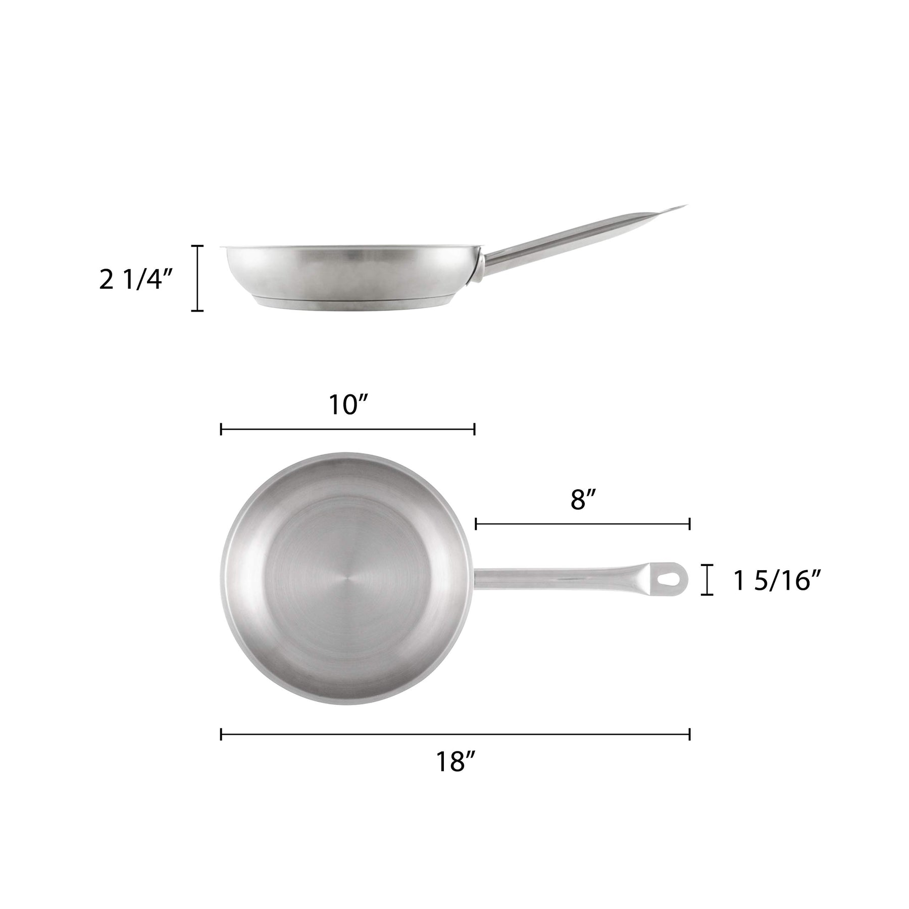 Thunder Group Stainless Steel Fry Pan, 9-1/2-Inch view 2